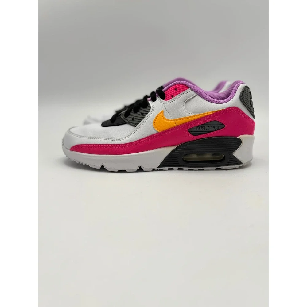 Nike Air Max 90 White Pink Orange DM8685-100 Mens 6Y Womens 7.5 Sneaker